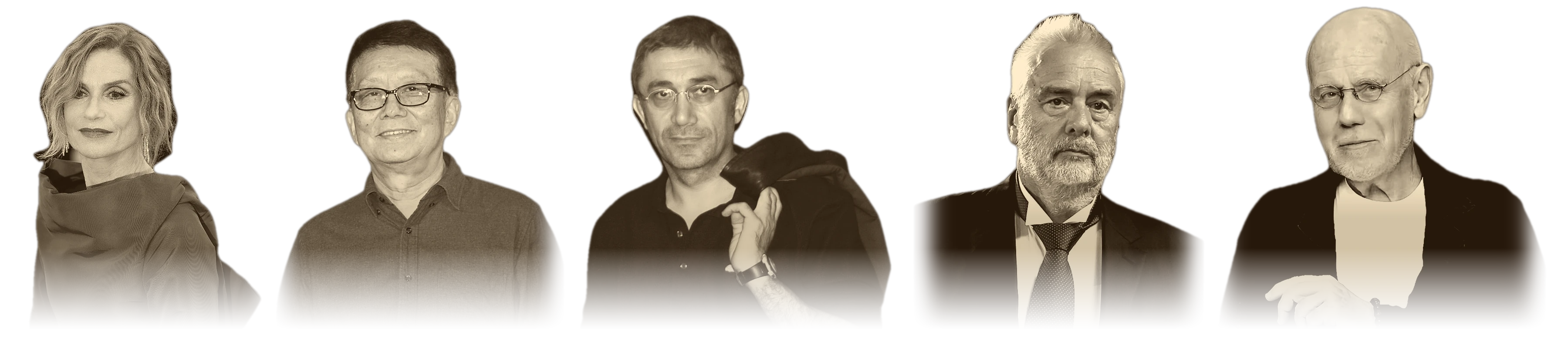 Past Golden Coconut Awards jury presidents: Isabelle Huppert, Huang Jianxin, Nuri Bilge Ceylan, Luc Besson, Marco Müller
